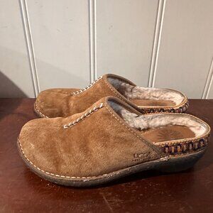 UGG Leather Mules/Clogs size 7- shearling lined 5177